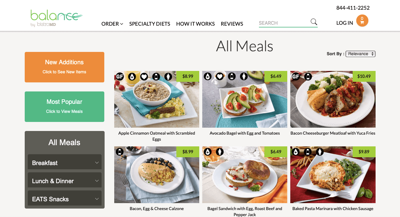 Image showing Balance's meal options